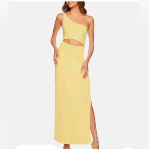 NWT Susana Monaco One-Shoulder Maxi Yellow Dress